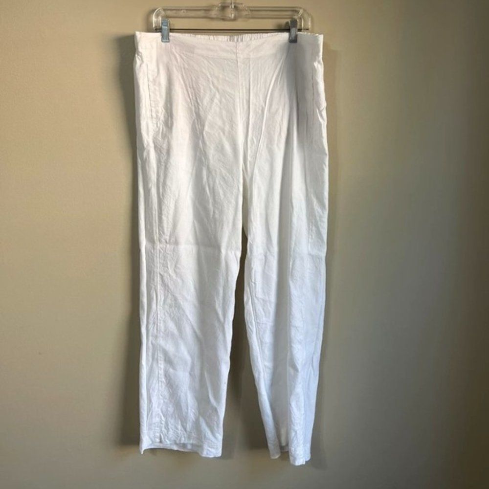 J. Jill size 16 linen stretch white pants
